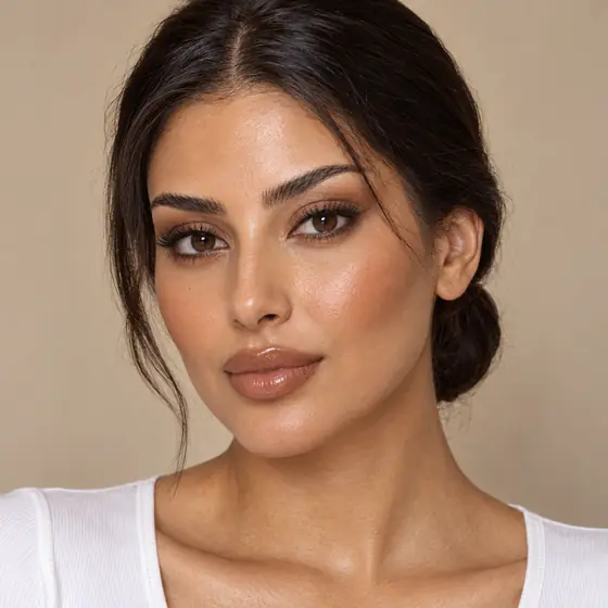On-trend bronze look on olive skin